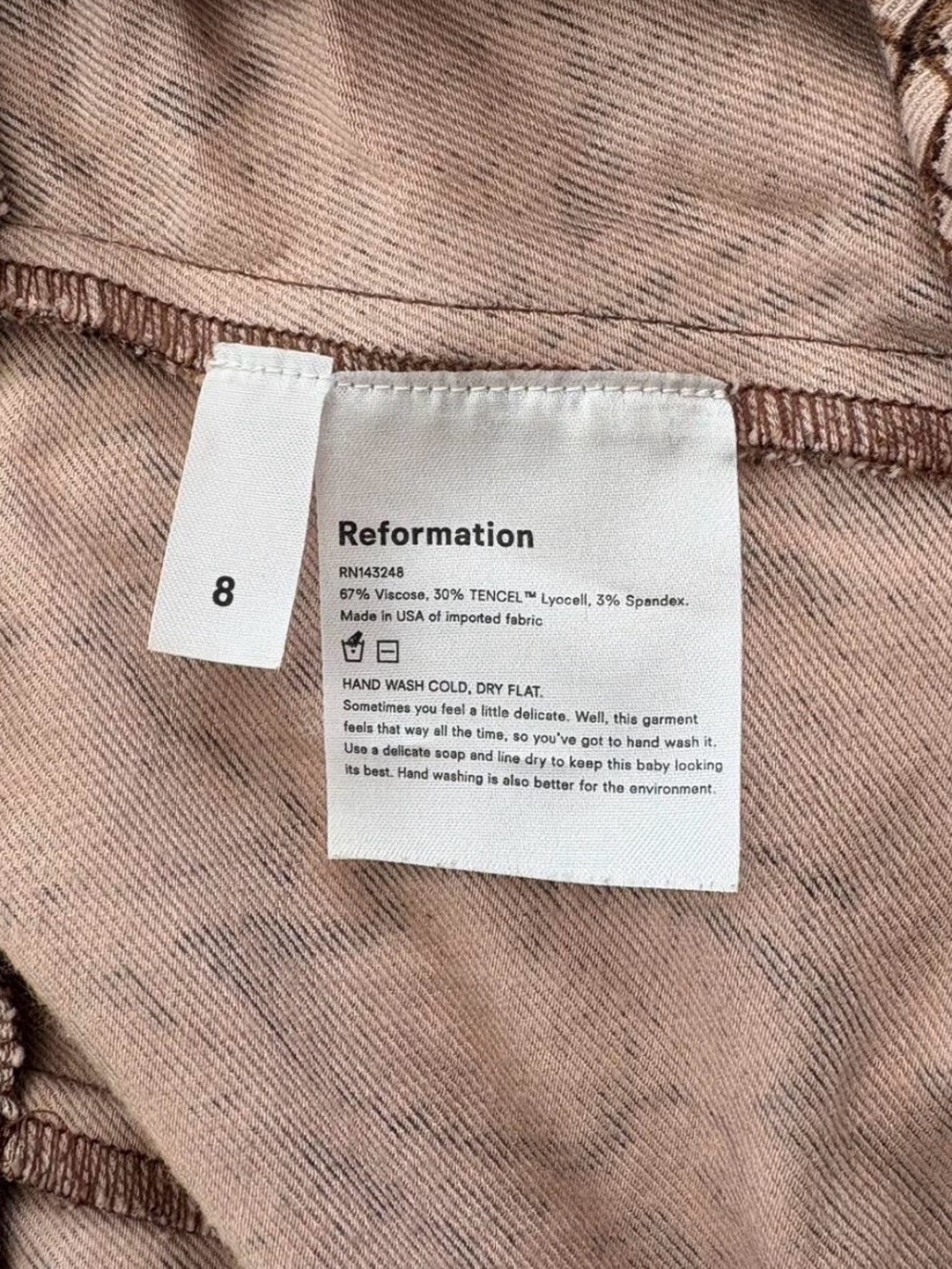 Reformation Brown Mini Skirt size 8 - Picture 4 of 5